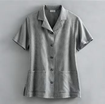 Housekeeping Female & Male Eco Micro-Check Tunic 57/43 recycled polyester/polyester. Home launder.