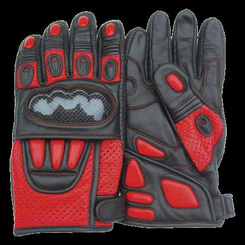 00 79 Carbon Kevlar hard shell knuckles Reinforced leather throughout the exterior Double stitched with high tensile