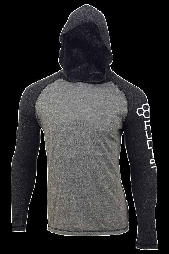 TRI-BLEND LIFESTYLE HOODED TEE RUDIS Logo Location: Left sleeve PRINT TYPE: Screenprint ITEM ACCENT COLOR: Charcoal We