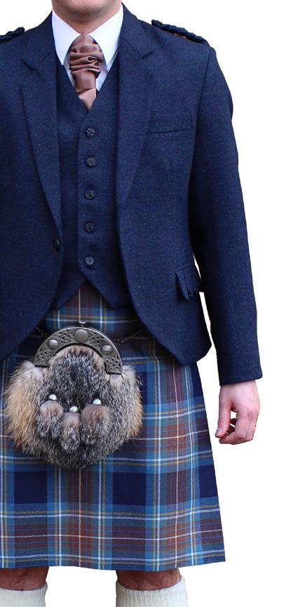 tartans & accessories added. Surcharge on larger jackets & kilts will apply. For extra tailoring options see inside back page.
