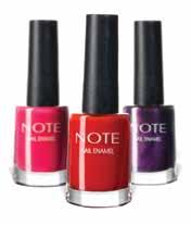 NAILS NAIL ENAMEL Super concealing and high brilliancy in a single coat. Attractive appearance with 75 different colour options.