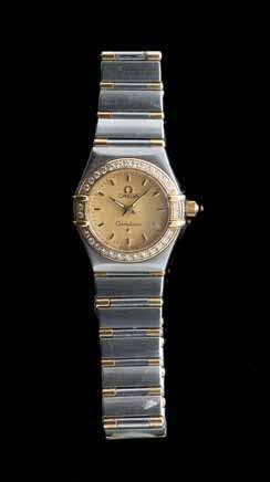 44 A Stainless Steel, Rose Gold, and Diamond 50 Year Anniversary Constellation Wristwatch, Omega, 40.00 x 37.