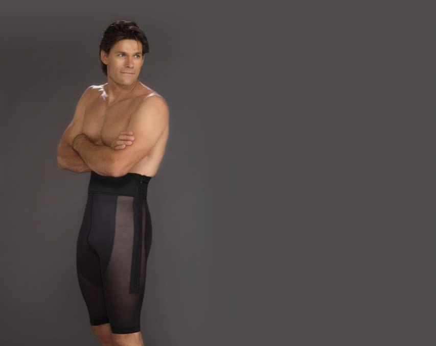 4-8112 Male Above-the-Knee Girdle 4-8113 Male Ankle-Length Girdle* (Not Pictured) Features Lightweight, breathable Powernet fabric Convenient open crotch Double-reinforced front panels