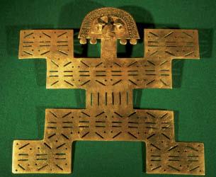 14 A gold ornament of a figure worn against the chest by Aztec nobility or religious leaders The AztecS In the 1400s and early 1500s, the Aztec empire of Mexico was also powerful.