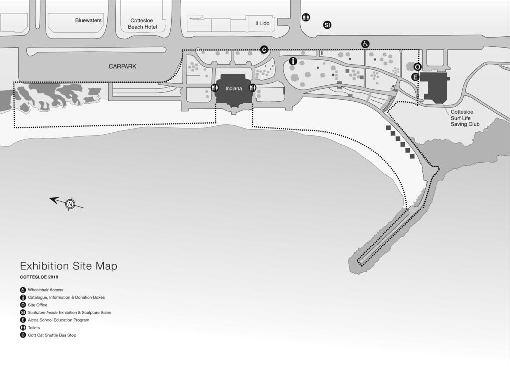 cottesloe 2018 SITE MAP ARTIST NAME:... SCULPTURE TITLE:... The dotted line broadly delineates the sites available to artists. 1.