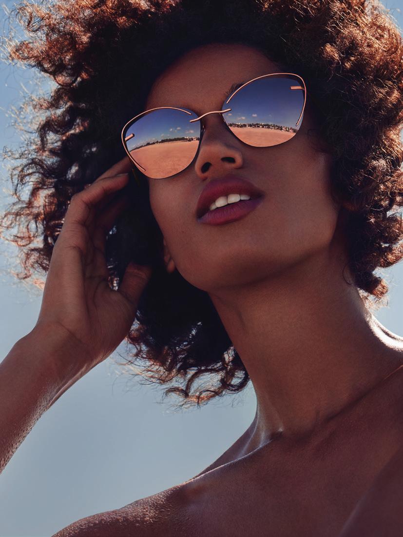 01 An eye-catcher: the first rimless sunglasses featuring a shape-in-shape