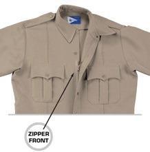 #DC007 Dress Uniform Shirt Silver Tan #DC008 Dress Uniform Shirt W/ zipper, Silver Tan W/ Zipper Front Add $10 Long