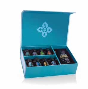 The AromaTouch Technique Collection includes 5 ml bottles of Balance Essential Oil Blend, Lavender, Tea Tree, On Guard Essential Oil Blend, AromaTouch Essential Oil Blend, Deep Blue Essential Oil