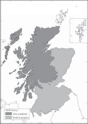 RCAHMS Fig 38. First Edition Survey Project: map of progress to October 2000. Fig 39. Historic Landuse Assessment Project: map of areas surveyed.