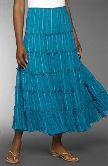 Tiered Skirt Layers of ruffles or bias-cut