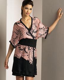 Originally, a traditionally Japanese wrap-style garment with wide, straight sleeves