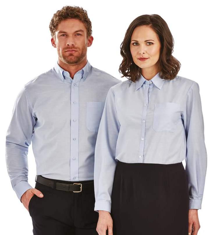 These tastefully fashioned Oxford weave shirts offer the comfort you would expect from a Cotton Rich Shirt along with