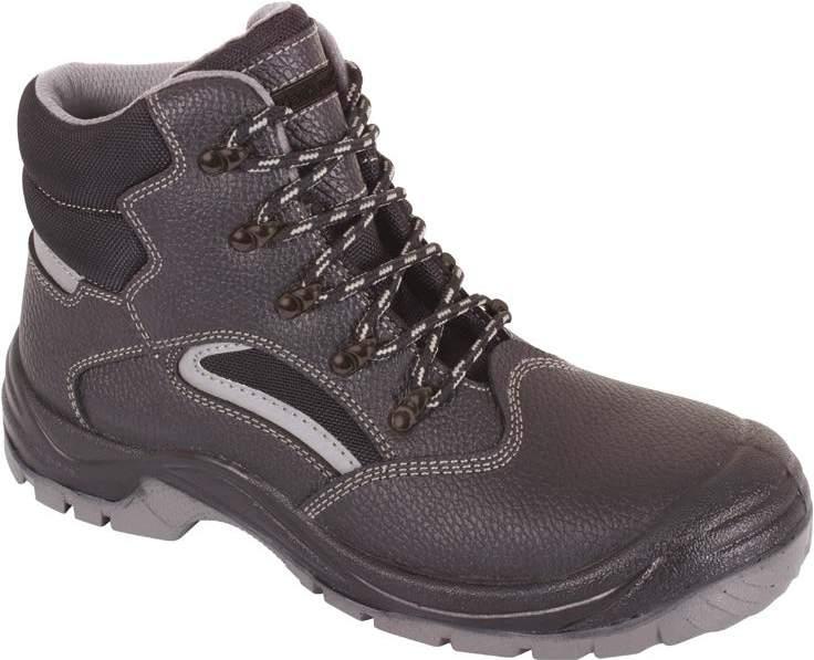 SAFETY FOOTWEAR 1896A Ultimate Shoe Steel toe cap Protective steel mid-sole Water leather with padded collar Fully moulded, removable insole Double density PU shock absorbent sole Wide fitting Safety