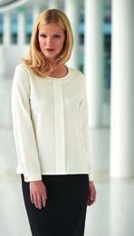 Short & long sleeve ladies blouse, round neck, front pleat detail, bust