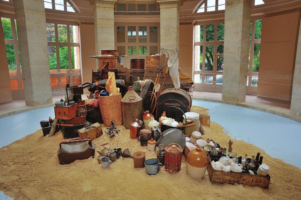 The tropical Collectors (Bates, Bruce and Wallace), 2009 Different storage materials, containers, bags, sticks, jars