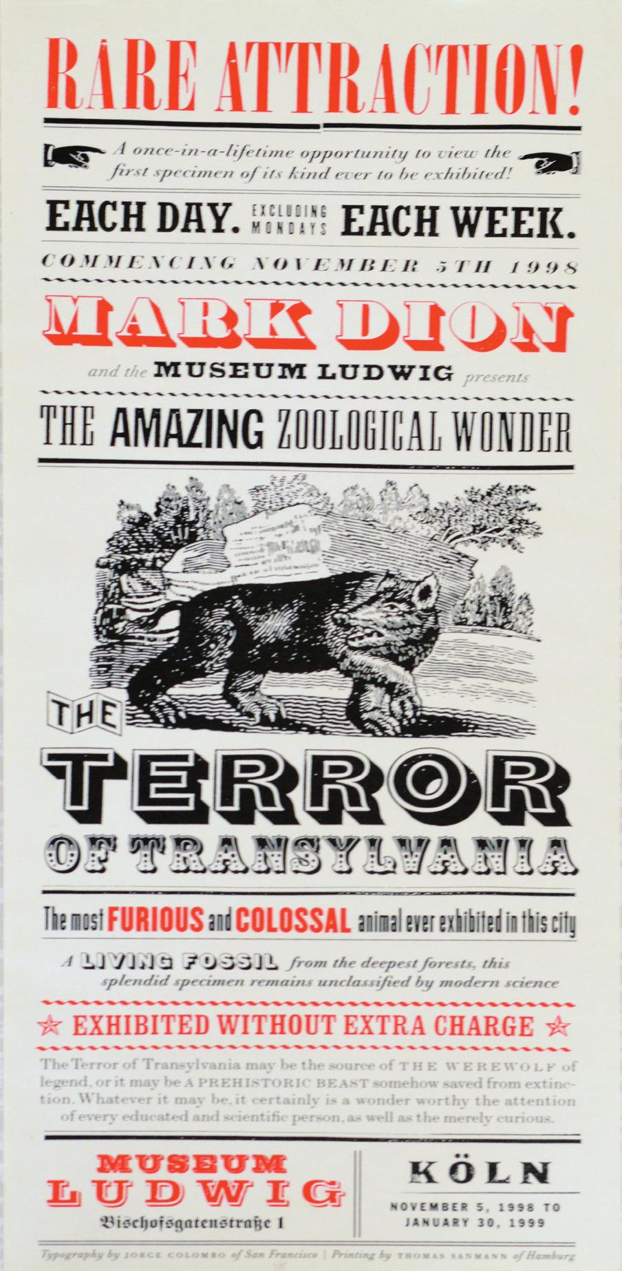 of 30 The Amazing Zoological Wonder, 1998 Red, black and white