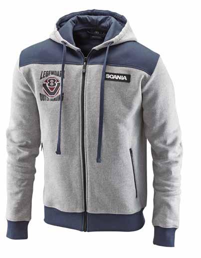 konrad zip hoodie Contrasting colour yoke, ribbing, zippers and hood lining.