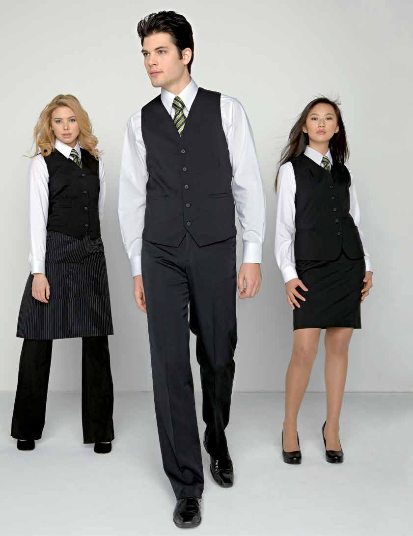 CLASSIC WAITER S VEST 1 2 3 1-5. WOMEN S CLASSIC WAITER S VEST Lined, 2 front and 2 inside pockets, 100% polyester comfort stretch, on front and back, washable. 2 to 18 (10416) 49.50 ea.