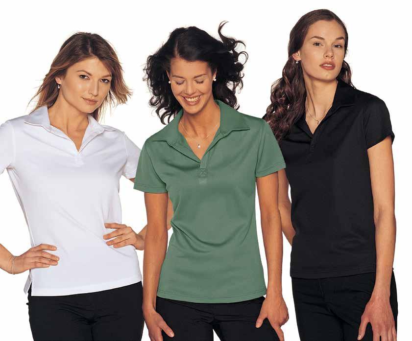 29 WOMEN S CHARLIE-T POLO Semi-fitted cut, short sleeves, FIT4 finish moisture management fabric to keep skin cool and dry,