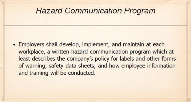 These long term health hazards are a huge concern and focus of much of OSHA s training and oversight.