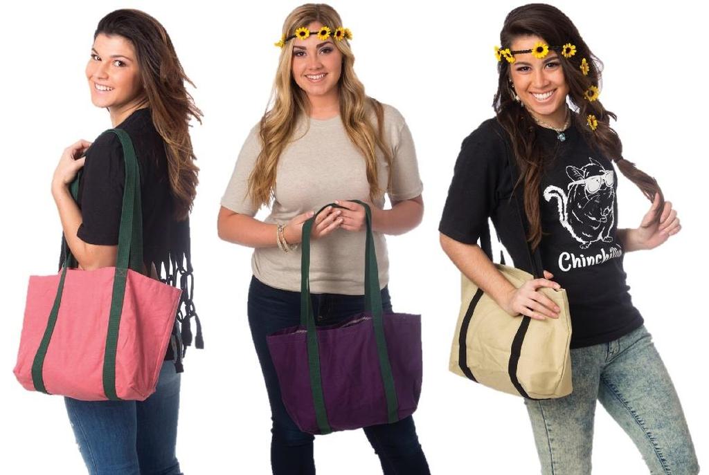 Totes Specs: Dimensions: Length: 10, Width: 17, Depth: 5 Strap Colors: Green, Black, Brown, Natural Material Options: 55% Natural Hemp and 45% Organic Cotton: Khaki, Brown, Black, Thyme (dusty sage),