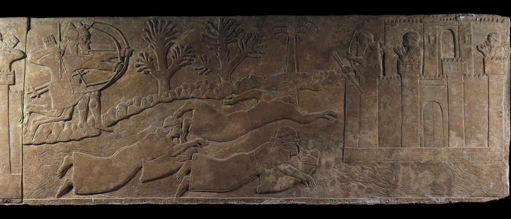 Assyrian archers pursuing enemies ca. 875 860 BCE.