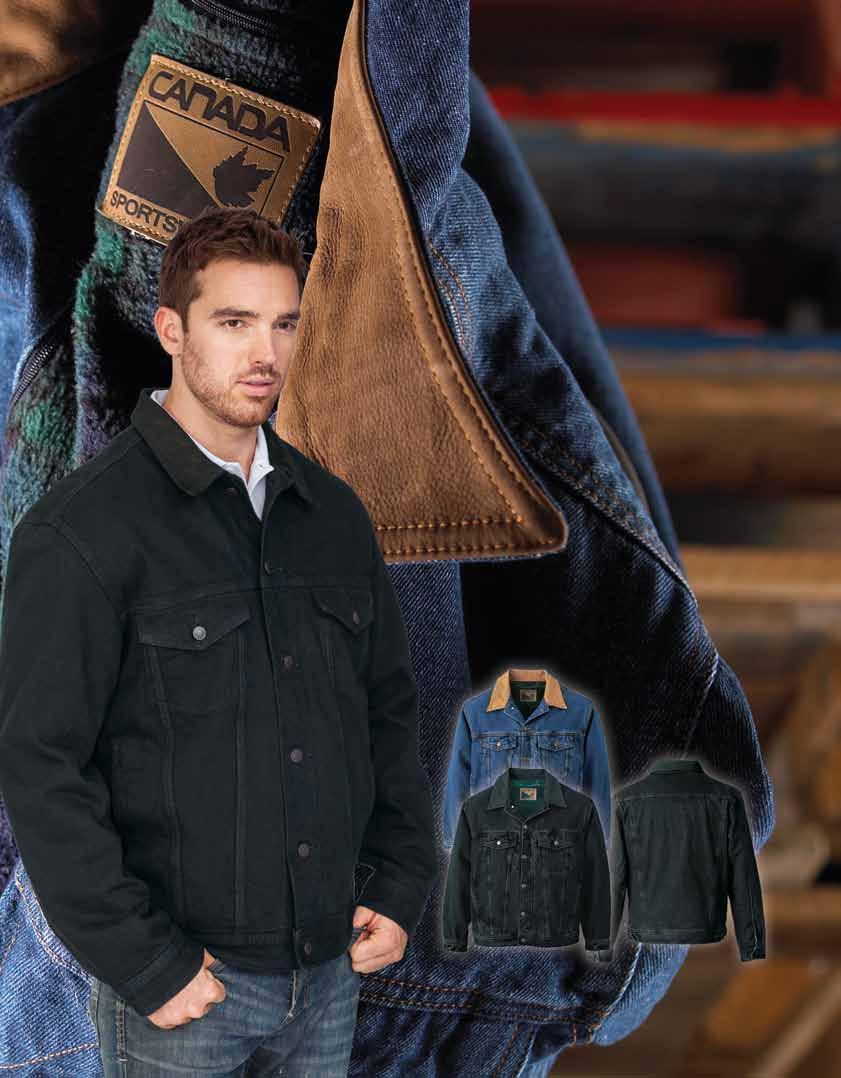 Fleece Lined Denim Jacket 13.5 oz. stonewashed cotton denim outer shell. 100% spun polyester check pattern fleece body lining and 2 oz. quilt lining in sleeves.