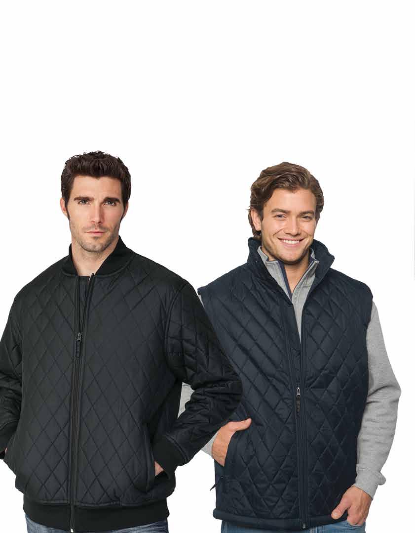 Polyester Quilted Insulated Bomber Jacket 100% polyester diamond quilted lined jacket with 100% polyester lining and padding.