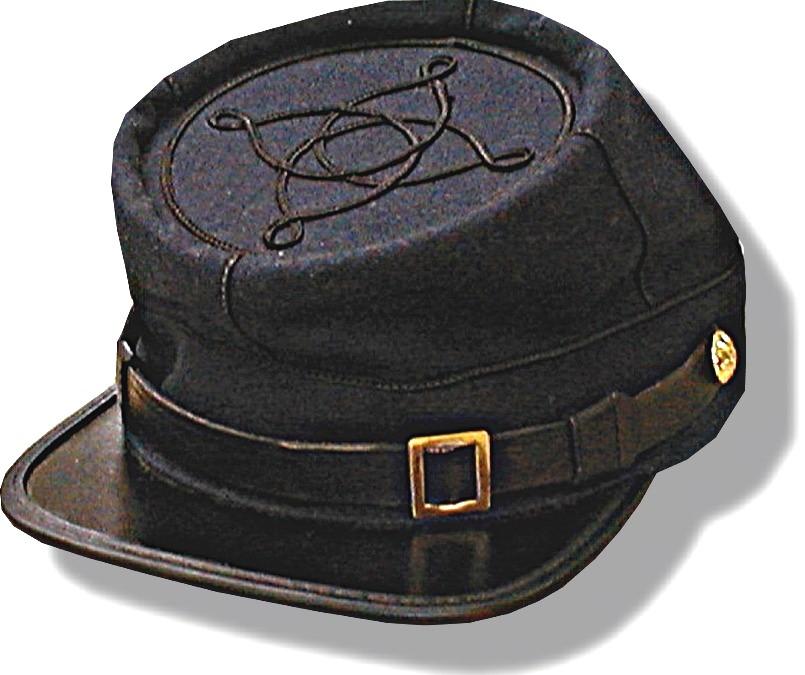 www.quartermastershop.com US Army Officer S caps 1858 thru 1888 US Army Officer's Kepis are made in dark blue wool with black braid. See below for rows of braid denoting Officer's rank.
