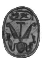 PAM Menkheperre Scarabs Scarab with the hieroglyphs for Menkheperre. Steatite. New Kingdom. 1.5 cm. Portland Art Museum 29.16.46a.