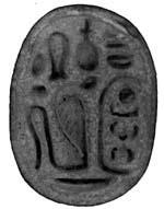 Scarab with Menkheperre in a cartouche next to a uraeus.