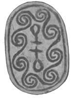 Hieroglyphic Designs on Scarabs Scarab with spiral design with two mirrored nefer