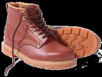 Work Boot - Genuine leather in Khaki - Rubber sole - Brass