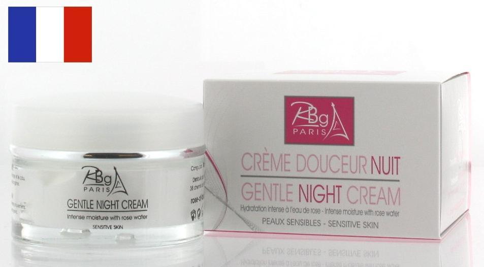 50 ml For sensitive skin Intense moisture with rose water Paraben free, no animal testing, made in France. Gentle night cream for dry skin. The night is the ideal time during which cells regenerate.