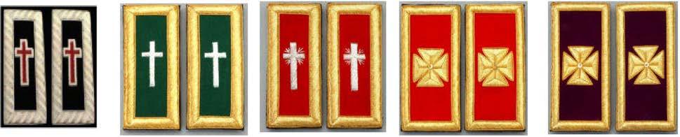 and Collar Crosses: The cross emblem for Sir Knights will be red passion cross with silver