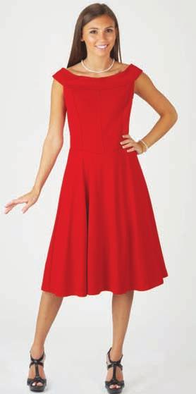 red NEW! Jessica Swing Dress Stunning and sophisticated, this portrait collar swing dress frames the face and brings style and elegance to any performance.