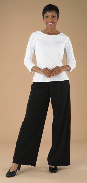 A A C B A. Knit 3/4 Sleeve Blouse 100% Polyester Stretch Knit with back zipper. #2290 Black Now $29.95 #2291 White Now $29.