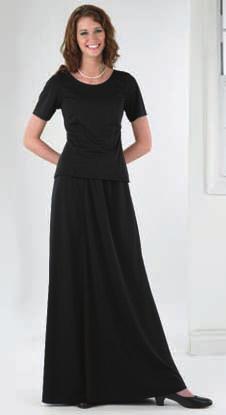 See Youth size chart E. D. Floor Length Concert Skirt 100% Polyester Stretch Knit in easy care matte jersey knit. #2220 $26.95 Available in black. See size chart C.