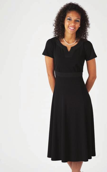 Crew V-Notch Neckline Swing Dress with Fitted Empire Waist Band 100% Polyester Stretch