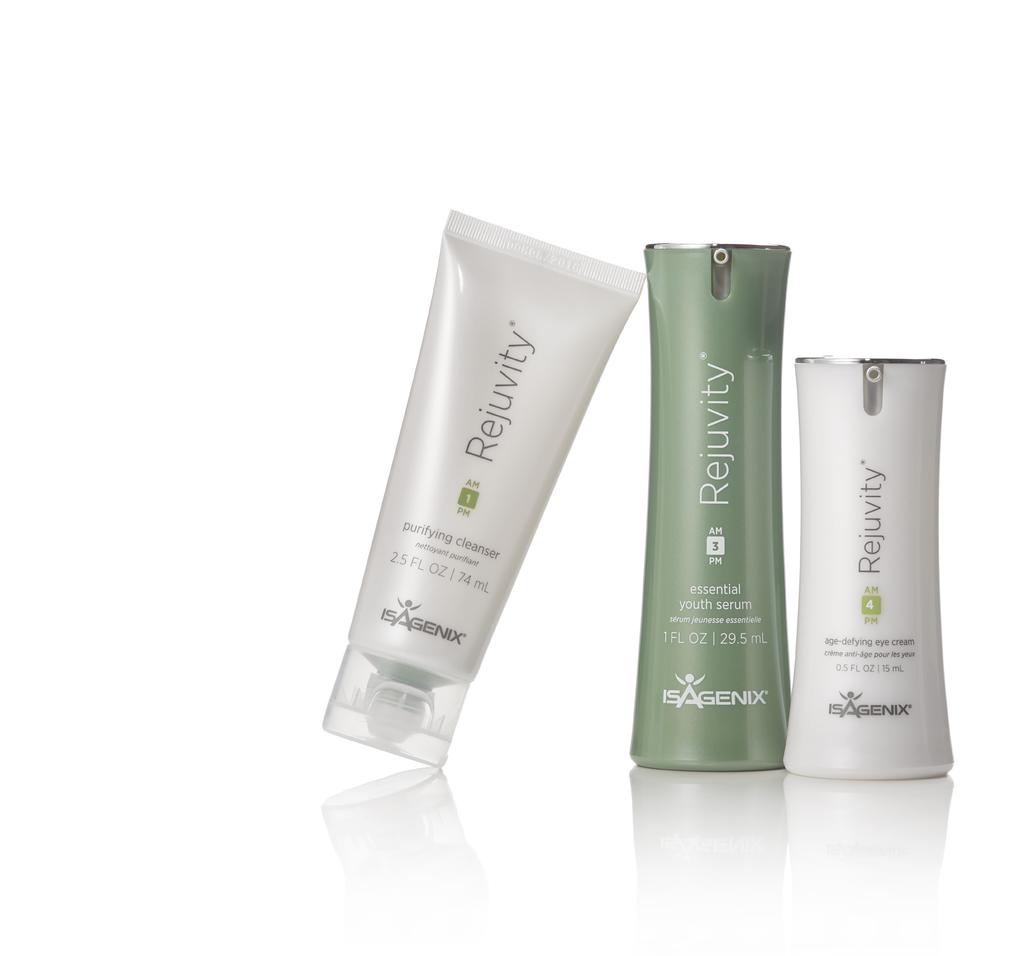 All seven Isagenix Rejuvity skincare products were tested by dermatologists and toxicologists and found to be of superior quality and free of preservatives, artificial