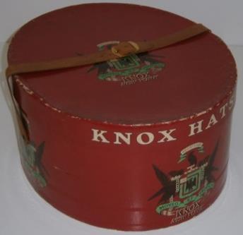oval cardboard hatbox with leather