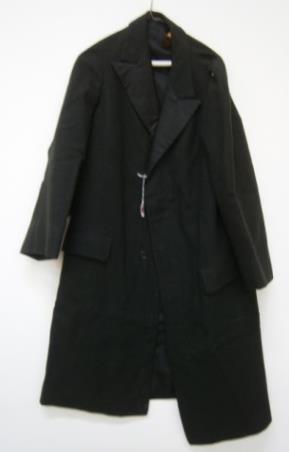 Man's Overcoat, 1910-20 Black wool Gift of Mr. and Mrs. Whitemore Little; 2011.