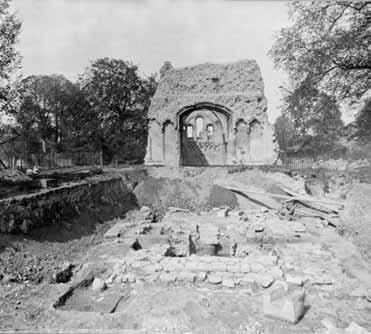 He conducted extensive excavations at the abbey and also carried out a search for the grave of Arthur and Guinevere, guided by Lady Chapel location of post-roman structure abbot s hall abbot s