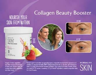 MEMBER INFORMATION Collagen Beauty Booster For women and men Formulated with Verisol * collagen, which has been tested to show support of skin elasticity and the reduction of fine wrinkles (4 to 8