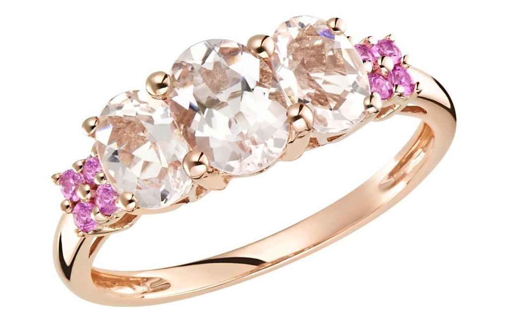 ICE PINK MORGANITE & PINK SAPPHIRE RING SET IN PINK GOLD SKU: RCX_121043 Brighten your look for any season with this fresh ring that glows