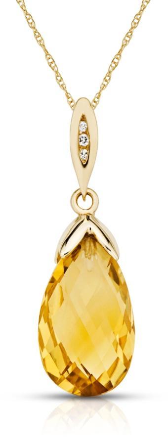 ICE CITRINE & DIAMOND PENDANT SKU: PCX 110664 Simple and classic, this versatile gemstone and diamond pendant is the perfect addition to any