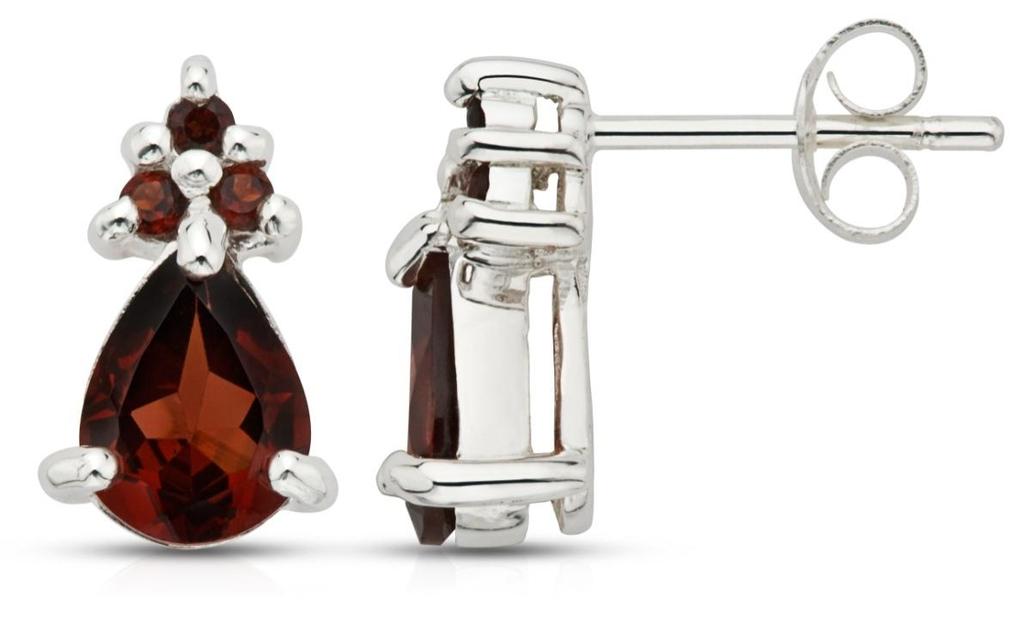 ICE GARNET EARRINGS SET IN STERLING SILVER SKU: ESY 107982 Simple and classic, these versatile gemstone earrings are the perfect addition