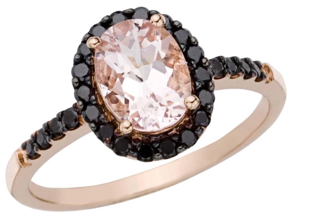 ICE MORGANITE AND BLACK DIAMOND COCKTAIL RING SET IN PINK GOLD SKU: RCC_017263 With pink being the fashion favorite, morganite is a gem that is in demand.