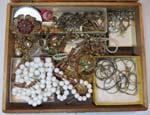 Pins 739 Tray lot to include several beaded necklaces 747 Jewelry Box to Include: