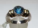 925 Ladies Silver Ring W/Blue Lapis Stone 576 Marked.